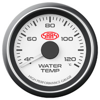 SAAS Water Temp Gauge 40°-120° 52mm White Muscle Series SG-WT52W