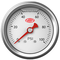 SAAS Fuel Press Gauge 100 Psi Liquid Filled 41mm White SG100W