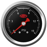 SAAS Fuel Press Gauge 15 Psi Liquid Filled 41mm Black SG15B