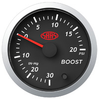 SAAS Boost Gauge 30inHg-20psi 52mm Black Street Series SG21210