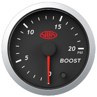 SAAS Boost Gauge Diesel 0-20 psi 52mm Black Street Series SG21212