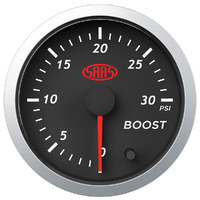 SAAS Boost Gauge Diesel 0-30 psi 52mm Black Street Series SG21213