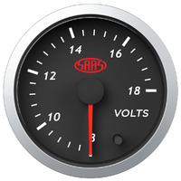 SAAS Volt Gauge 8v-18v 52mm Black Street Series SG21250