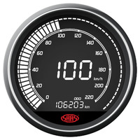 SAAS Speedometer 220 KPH 3 1/2" 89mm In Dash Muscle Digital Series SG41263