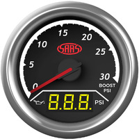 SAAS dual boost gauge 2" black 0-20psi for Ford Ranger PX P5AT 3.2 DI 
