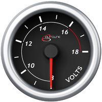 SAAS Volt Gauge 8v-18v 52mm Black Autoline SG71250