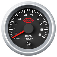 SAAS Exhaust Temp Gauge 0°-900° 52mm Black Muscle Series 2 SGEXT52B1S2