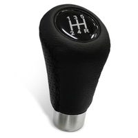 SAAS Leather Gear Knob Black-Black Stitch With 8 Shift Patterns SGKBL