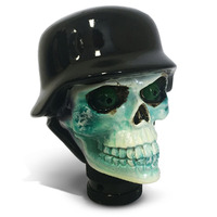 SAAS Skull Gear Knob with Helmet White SGKS06W