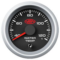 SAAS Water Temp Gauge 40°-120° 52mm Black Muscle Series 2 SGWT52BS2