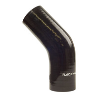 Raceworks Silicone Hose 45-Degree Elbow 4'' (102mm) Black SHE-045-400BK