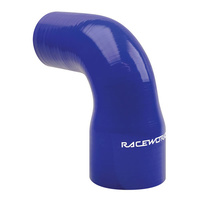Raceworks Silicone Hose 90-Degree Reducer Elbow 2.5-3'' (63-76mm) Blue