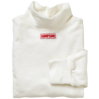 Simpson 7oz Soft Knit Nomex Mock Neck Top Medium Long Sleeve White FIA Approved
