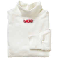 Simpson 7oz Soft Knit Nomex Mock Neck Top Small Long Sleeve White FIA Approved