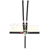 Simpson 5 Point Dual Harness For HANS Device Black 3"/2" Wide 55" Latch & Link