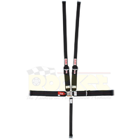 Simpson Sprint Car 5 Point Harness For HANS Device Black 3"/2" Wide Latch & Link