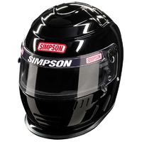 Simpson Speedway Shark Helmet Black Finish Large (7-1/2") Size. Snell SA2015