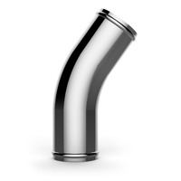 SAAS Aluminium Intercooler Pipe 63mm ID 45 Deg Polished Silver SP63452