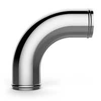 SAAS Aluminium Intercooler Pipe 63mm ID 90 Deg Polished Silver SP63902
