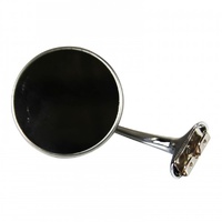 4" Stainless Straight Arm Peep Side Door Edge Glass Mirror Outside Rear View