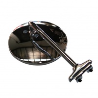 4-1/2" Stainless Straight Arm Peep Side Door Edge Glass Mirror Outside Rear View