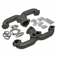 Rams Horn Exhaust Headers Small Block Chevrolet Raw Gaskets-Hardware-Pair
