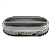 Oval Dual Centre Finned Air Cleaner 15" x 2" Holley Edelbrock Quadrajet