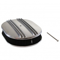 Oval Dual Centre Finned Air Cleaner 12" x 2" Holley Edelbrock Quadrajet Carter