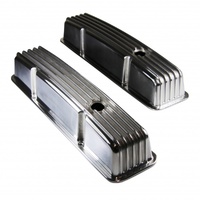 Valve Covers Alloy Chevrolet SB 283-400 Tall Finned Polish Nostalgic Baffled-pr