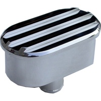 Breather Cap Nostalgic Oval Alloy Polished Finned with 1"(25mm Neck)