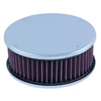 Chrome Air Cleaner 5-1/2" Wide x 55mm Tall SU H2 HS2 1-1/4" Red Element