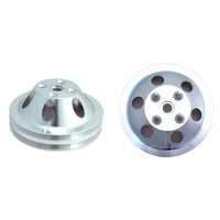 Pulley Water Pump Double Groove Lwp Polished Alloy Small Block Chevrolet 265-400
