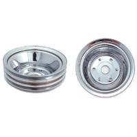 Pulley Crankshaft Triple Groove Lwp Chromed Steel Small Block Chevrolet 265-400