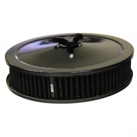 Black Air Cleaner 9" Wide x 2" Tall Holley Edelbrock Quadrajet Carburettor 