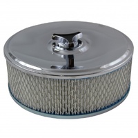 Chrome Air Cleaner 9" Wide x 3" Tall Suit Weber 32/36 DGV DGAV Carburettor