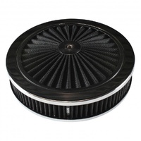 Extraflow Black Chrome Air Cleaner Filter 9"x 2" Assy fit Holley 5-1/8" Base