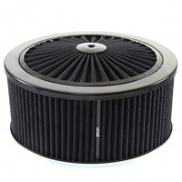 Extraflow All Black Air Cleaner Filter 9"x 4" Assy fit Holley 5-1/8" Base