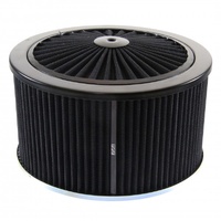 Extraflow All Black Air Cleaner Filter 9"x 5" Assy fit Holley 5-1/8" Base