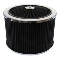 Extraflow Black Chrome Air Cleaner Filter 9" x 6" Assy fit Holley 5-1/8" Base