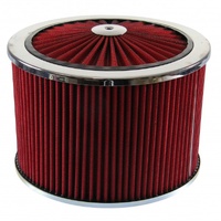 Extraflow Red Chrome Air Cleaner Filter 9"x 6" Assy fit Holley 5-1/8" Base
