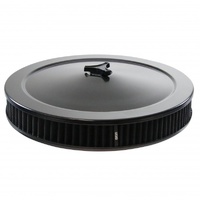 Black Air Filter Cleaner 14" x 2" Holley Holden Quadrajet Base Washable Element