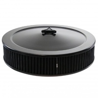 Black Air Filter Cleaner 14" x 3" Holley Holden Quadrajet Base Washable Element
