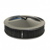 Black Air Filter Cleaner 14" x 3" Holley Rochester Recessed Base Washable Elemen