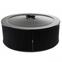 Black Air Filter Cleaner 14" x 5" Holley Rochester Recessed Base Washable Elemen