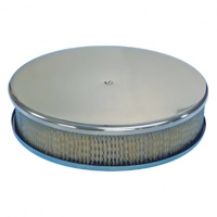 Smooth Polished Aluminium Air Cleaner 14" x 3" Holley Edelbrock Paper Filter