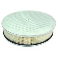 Ball Milled Aluminium Air Cleaner 14" x 3" Holley Edelbrock Paper Filter