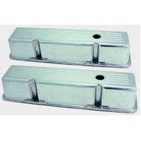 Valve Covers Alloy Chevrolet SB V8 283-400 Tall Ball Milled Polished Baffled-pr