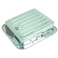 Transmission Pan Ford C4 OEM Depth Chrome Steel Finned Case Fill