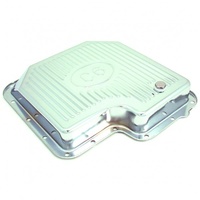 Transmission Pan Ford C6 OEM 2-3/8" Depth Chrome Steel Finned with Drain Plug
