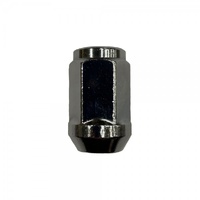 Single Chrome Acorn Bulge Wheel Nut (Close Ended) - 7/16" UNF Thread, 19mm Hex